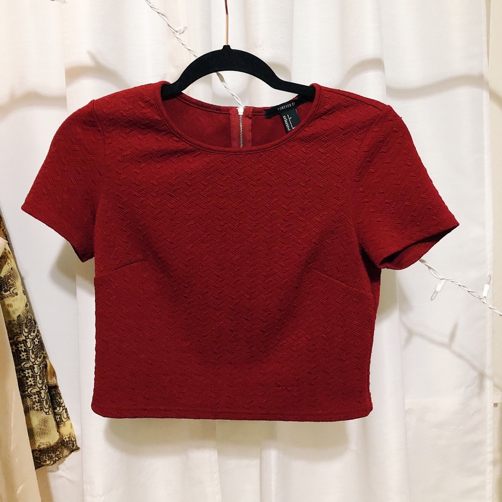 Red Zip Back Top